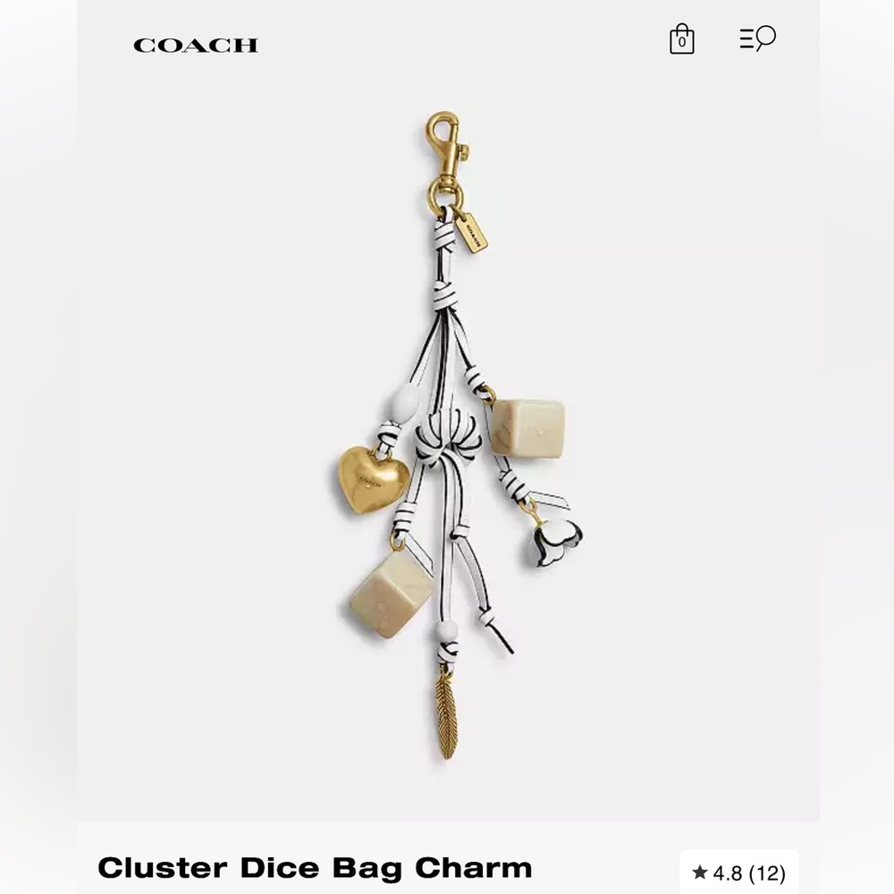 ISO Coach Cluster Dice Charm in White